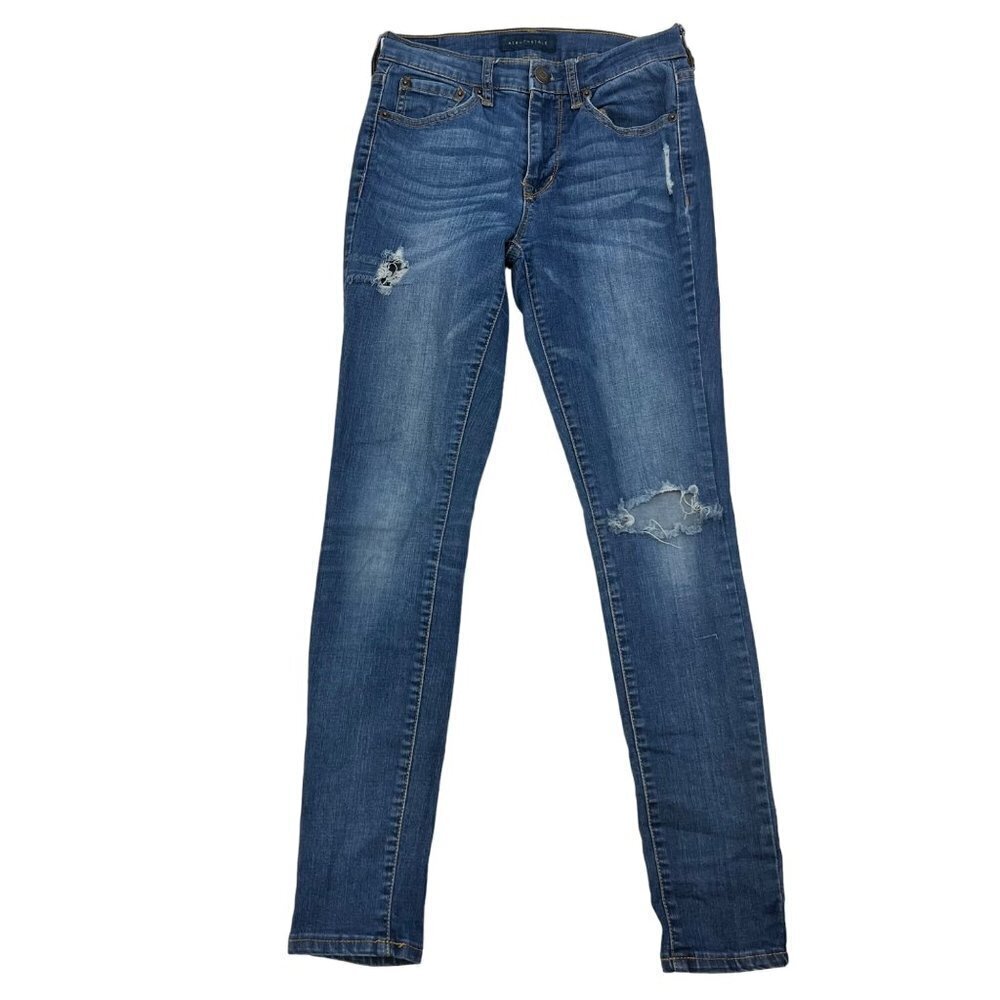 Aeropostale Women’s Distressed Skinny Denim Jegging Size 0 Regular
